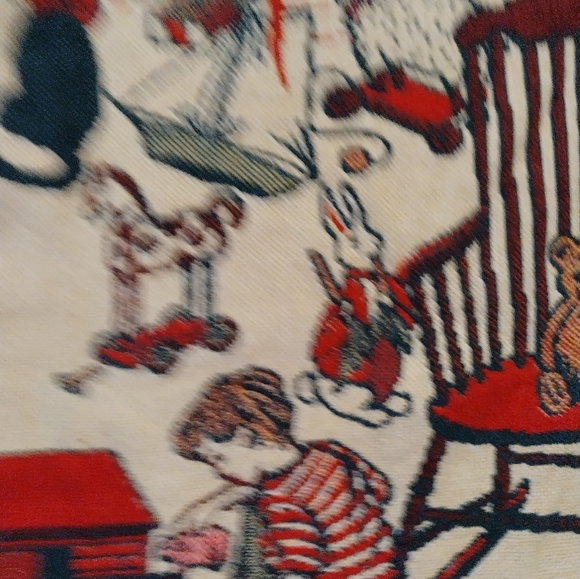 Vintage Bob Timberlake Christmas Family Home Tapestry Thick Throw Blanket 46x68 - Picture 6 of 12